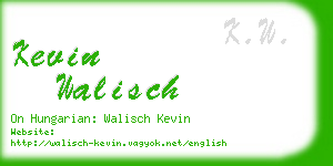 kevin walisch business card